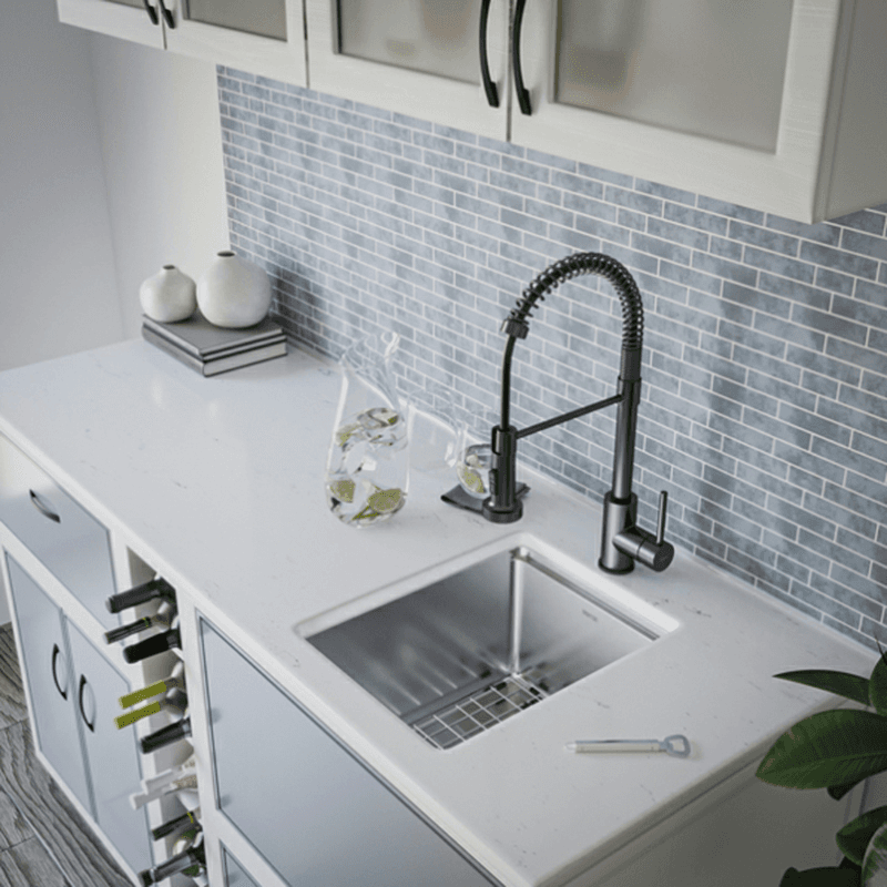 Elite Stainless Steel Undermount 16G Single Bowl Workstation Kitchen Sink Kit, 18-3/4" x 15" x 10" Alt 5 - Image