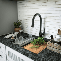 Elite Stainless Steel Undermount 16G Single Bowl Workstation Kitchen Sink Kit, 23" x 18-3/4" x 10" Alt 1 - Image