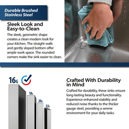 Elite Stainless Steel Undermount 16G Single Bowl Workstation Kitchen Sink Kit, 23" x 18-3/4" x 10" Alt 10 - Image