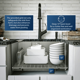 Elite Stainless Steel Undermount 16G Single Bowl Workstation Kitchen Sink Kit, 23" x 18-3/4" x 10" Alt 9 - Image