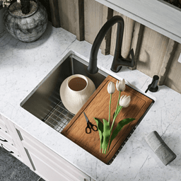 Elite Stainless Steel Undermount 16G Single Bowl Workstation Kitchen Sink Kit with Deeper Bowl, 23" x 18-3/4" x 14" Alt 1 - Image
