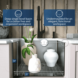 Elite Stainless Steel Undermount 16G Single Bowl Workstation Kitchen Sink Kit with Deeper Bowl, 23" x 18-3/4" x 14" Alt 10 - Image
