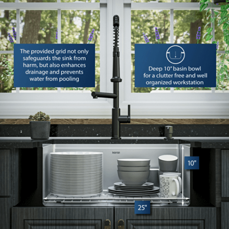 Elite Stainless Steel Undermount 16G Single Bowl Workstation Kitchen Sink Kit, 27" x 18-3/4" x 10" Alt 8 - Image
