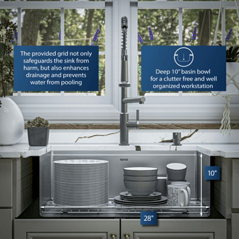 Elite Stainless Steel Undermount Single Bowl Workstation Kitchen Sink Kit, 30" x 18-3/4" x 10" Alt 7 - Image