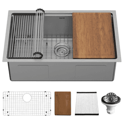 Elite Stainless Steel Undermount Single Bowl Workstation Kitchen Sink Kit, 30" x 18-3/4" x 10" Main - Image