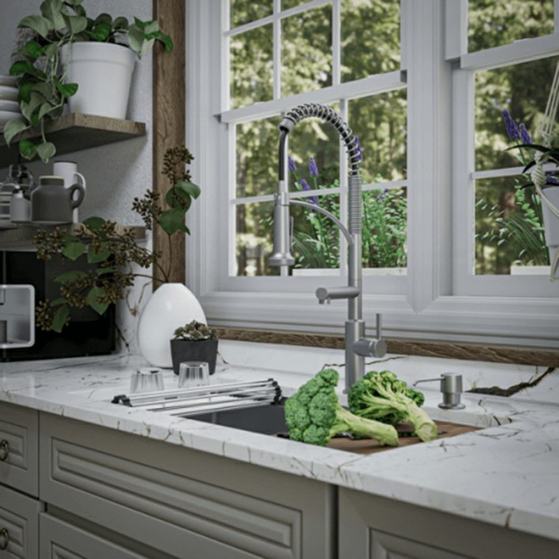 Elite Stainless Steel Undermount Single Bowl Workstation Kitchen Sink Kit, 36" x 18-3/4" x 10" Alt 10 - Image