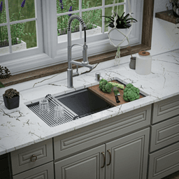 Elite Stainless Steel Undermount Single Bowl Workstation Kitchen Sink Kit, 36" x 18-3/4" x 10" Alt 8 - Image