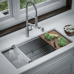 Elite Stainless Steel Undermount Single Bowl Workstation Kitchen Sink Kit, 39" x 18-3/4" x 10" Alt 4 - Image
