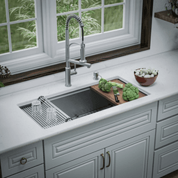 Elite Stainless Steel Undermount Single Bowl Workstation Kitchen Sink Kit, 39" x 18-3/4" x 10" Alt 8 - Image