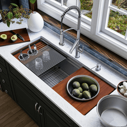 WS-90 Stainless Steel Undermount Large Single Bowl 16G Workstation Kitchen Sink Kit, 45" x 19" x 10" Alt 1 - Image