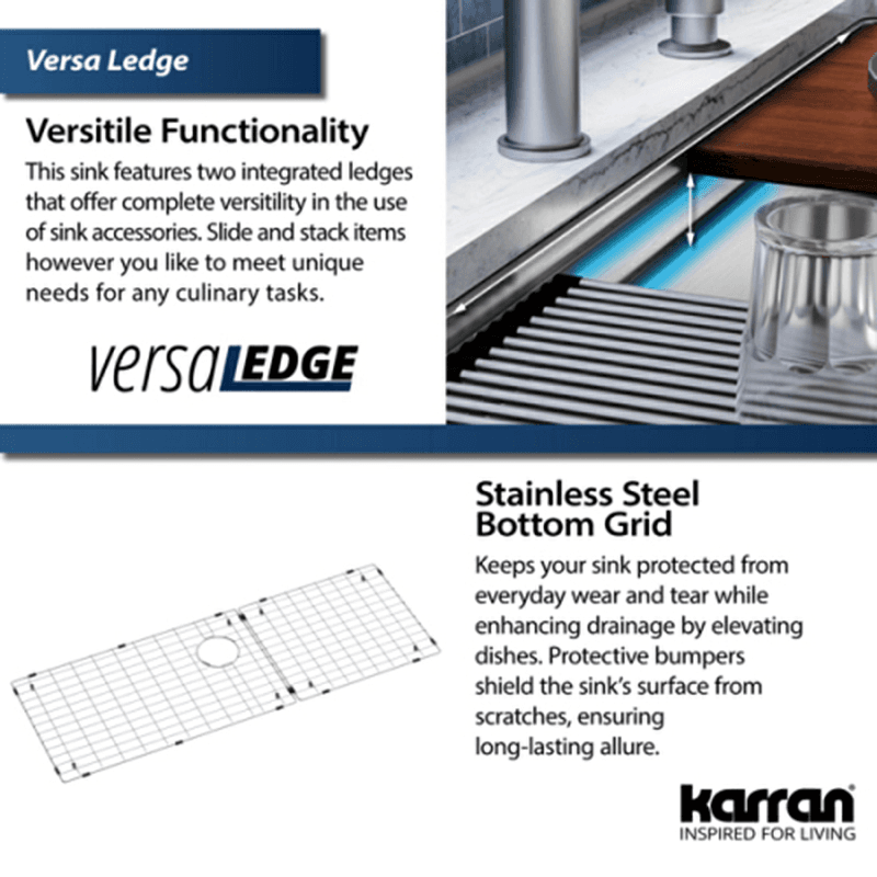 WS-90 Stainless Steel Undermount Large Single Bowl 16G Workstation Kitchen Sink Kit, 45" x 19" x 10" Alt 6 - Image