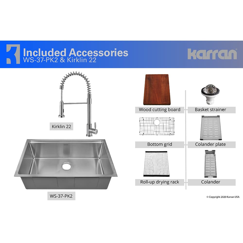WS-37 Stainless Steel Undermount 16G Single Bowl Kitchen