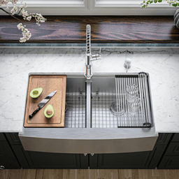 Elite Stainless Steel Farmhouse/Apron Front 16G Double Bowl Workstation Sink Kit, 36" x 21" x 10" Alt 2 - Image