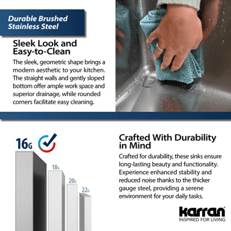 Elite Stainless Steel Farmhouse/Apron Front 16G Double Bowl Workstation Sink Kit, 36" x 21" x 10" Alt 9 - Image