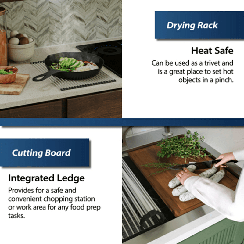 Elite Stainless Steel Top-Mount 16G Single Bowl Workstation Kitchen Sink Kit, 25" x 22" x 10" Alt 4 - Image