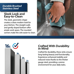 Elite Stainless Steel Top-Mount 16G Single Bowl Workstation Kitchen Sink Kit, 25" x 22" x 10" Alt 8 - Image