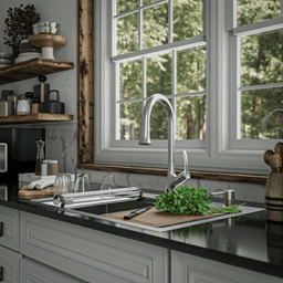 Elite Stainless Steel Top-Mount Single Bowl Workstation Kitchen Sink Kit, 33" x 22" x 10" Alt 4 - Image
