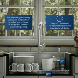 Elite Stainless Steel Top-Mount Single Bowl Workstation Kitchen Sink Kit, 33" x 22" x 10" Alt 7 - Image