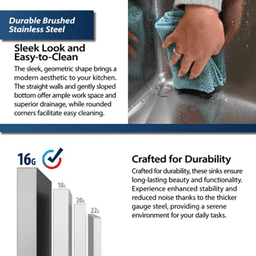 Elite Stainless Steel Top-Mount 16G Double Bowl Workstation Kitchen Sink Kit, 33" x 22" x 10" Alt 11 - Image