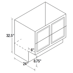 30&quot; x 34-1/2&quot; High DWhite Recessed Panel Range/Sink Base Cabinet, Beech Alt 1 - Image