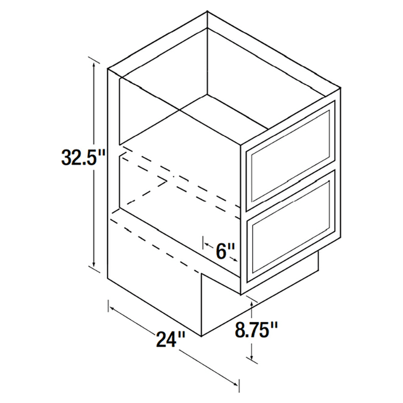 18&quot; x 32-1/2&quot; High DWhite Flat Panel Handicap Drawer Stack Cabinet, Beech Alt 1 - Image