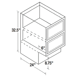 18&quot; x 32-1/2&quot; High DWhite Flat Panel Handicap Drawer Stack Cabinet, Beech Alt 1 - Image