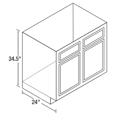 33&quot; x 34-1/2&quot; High DWhite Flat Panel Handicap Range/Sink Base Cabinet, Beech Alt 1 - Image