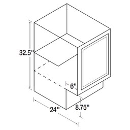 36&quot; x 32-1/2&quot; High DWhite Flat Panel Handicap Base Cabinet, Beech Alt 1 - Image