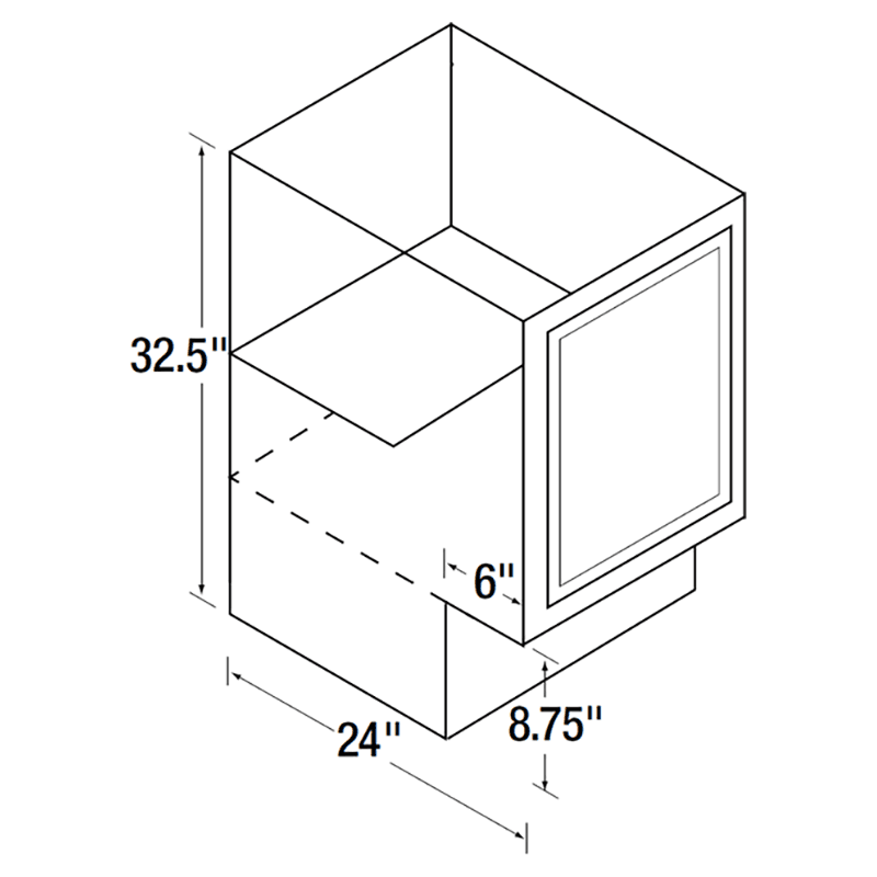 15&quot; x 32-1/2&quot; High DWhite Flat Panel Handicap Base Cabinet, Beech Alt 1 - Image