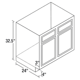 30&quot; x 34-1/2&quot; High DWhite Flat Panel Universal Design Range/Sink Base Cabinet, Beech Alt 1 - Image