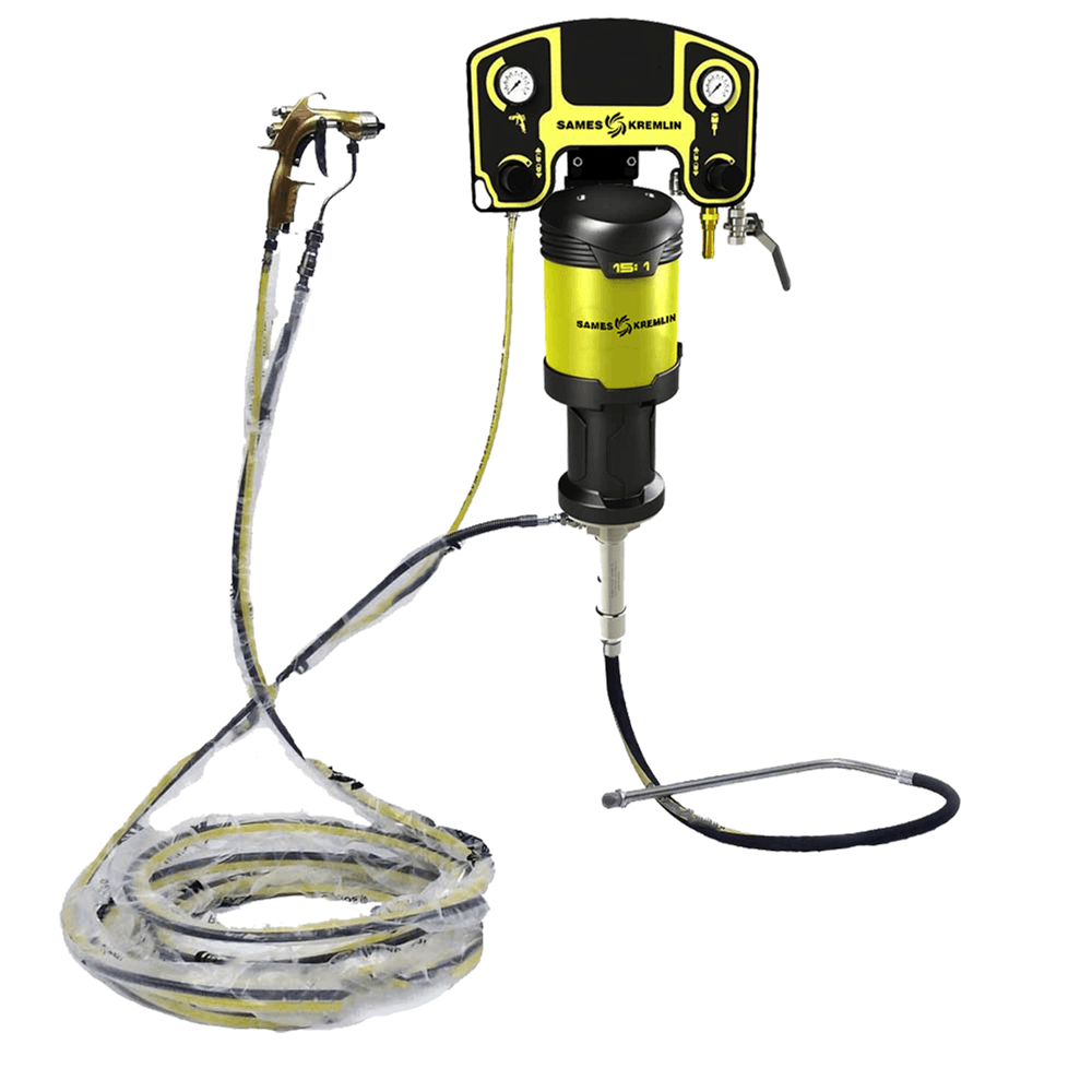 15C25 Wall-Mount Airmix Paint Pump System with Xcite Gun & 25ft Air & Fluid Hoses - Main Image