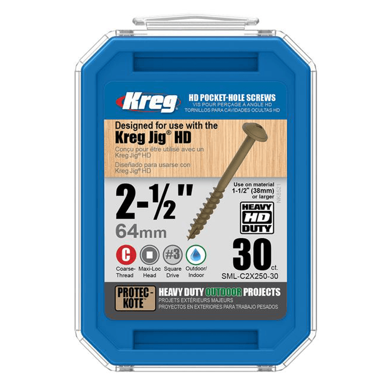 #14 x 2" Modified Pan Head Face Frame/Pocket-Hole Screw, Square Drive Fine Thread and Type 17 Auger Point, Box of 30 by Kreg - Main Image