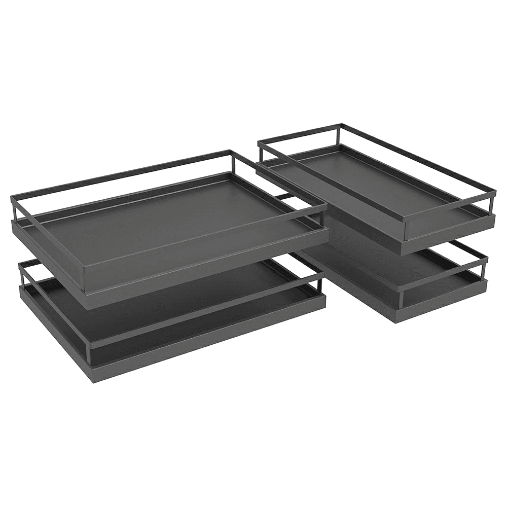 MagicCorner 12" Tray, Chrome/White (2/piece) Main - Image