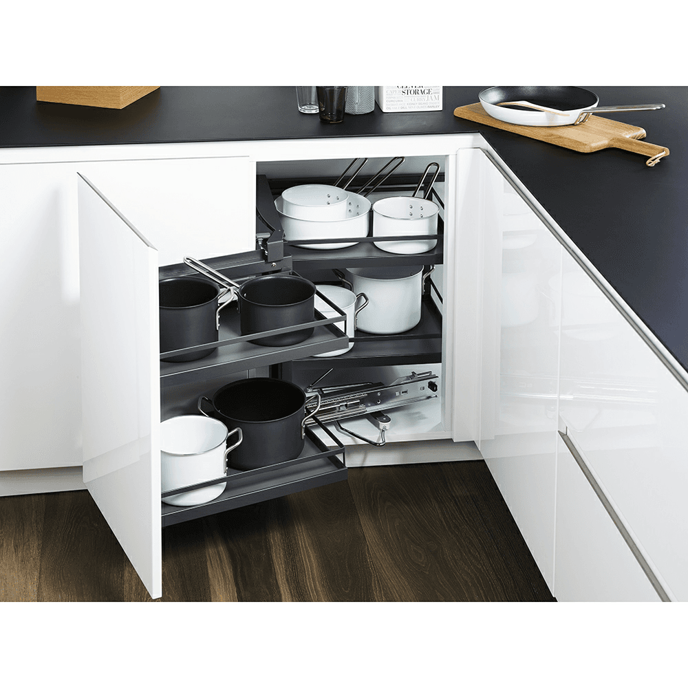 MagicCorner 12" Tray, Chrome/White (2/piece) Alt 1 - Image
