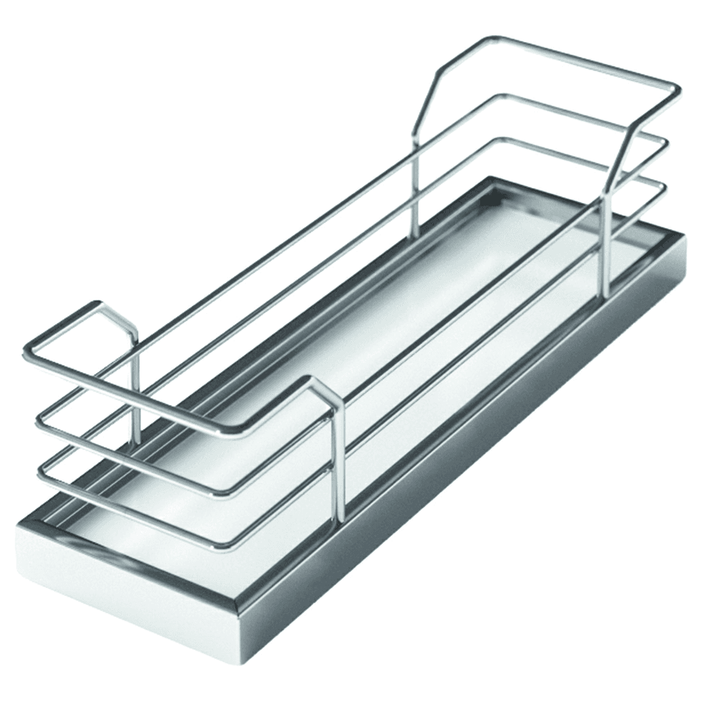 3" Spice Rack Shelf Tray Set, Chrome/White (2/Piece) Main - Image