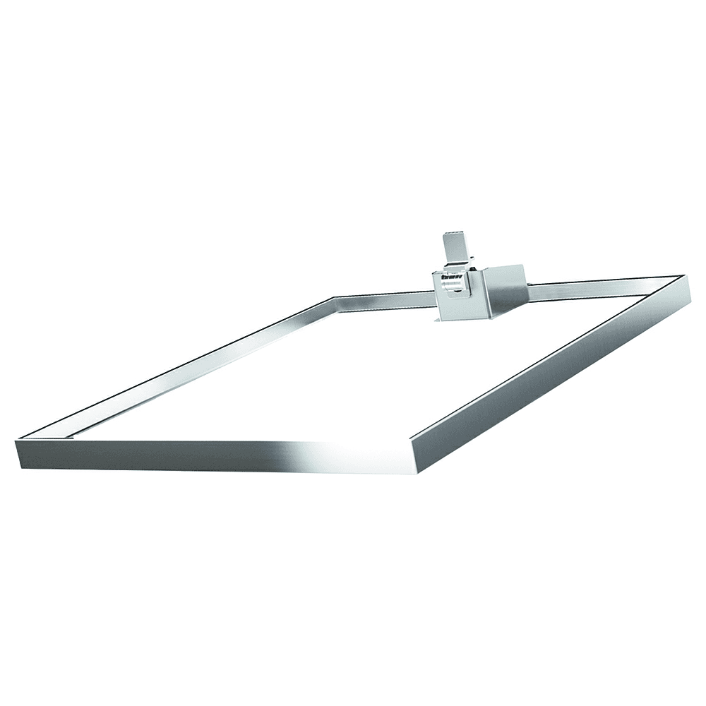 LAVIDO 21-5/8" Arena Select Single Shelf with Glass Rail for StraightLine, Chrome/White Main - Image