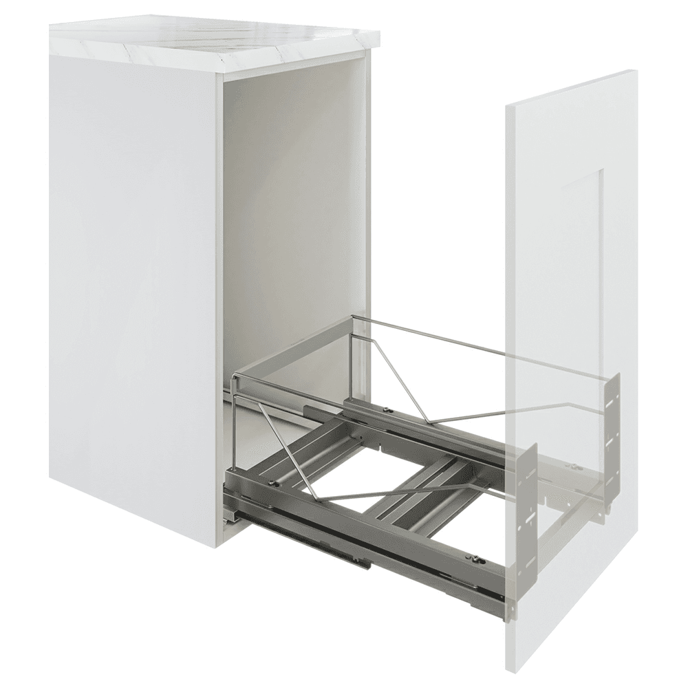 12-1/2" Wide Double Pull Out Frame Only, Silver Main - Image