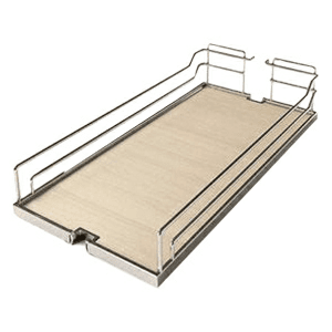 7" DISPENSA Base Pull-Out Arena Classic Shelf, Chrome/White (2/Piece) Main - Image