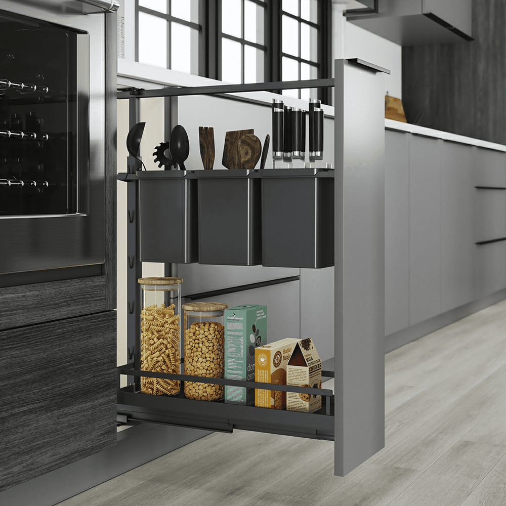 6" DISPENSA Base Pull-Out Utility Set, Anthracite Main - Image