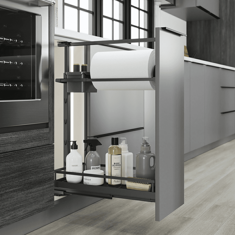 6-7/8" DISPENSA Base Pull-Out Paper Towel Holder Frame Set, Anthracite Main - Image
