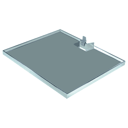 LAVIDO 21-5/8" Arena Select Single Shelf with Glass Rail for StraightLine, Chrome/Anthracite Main - Image