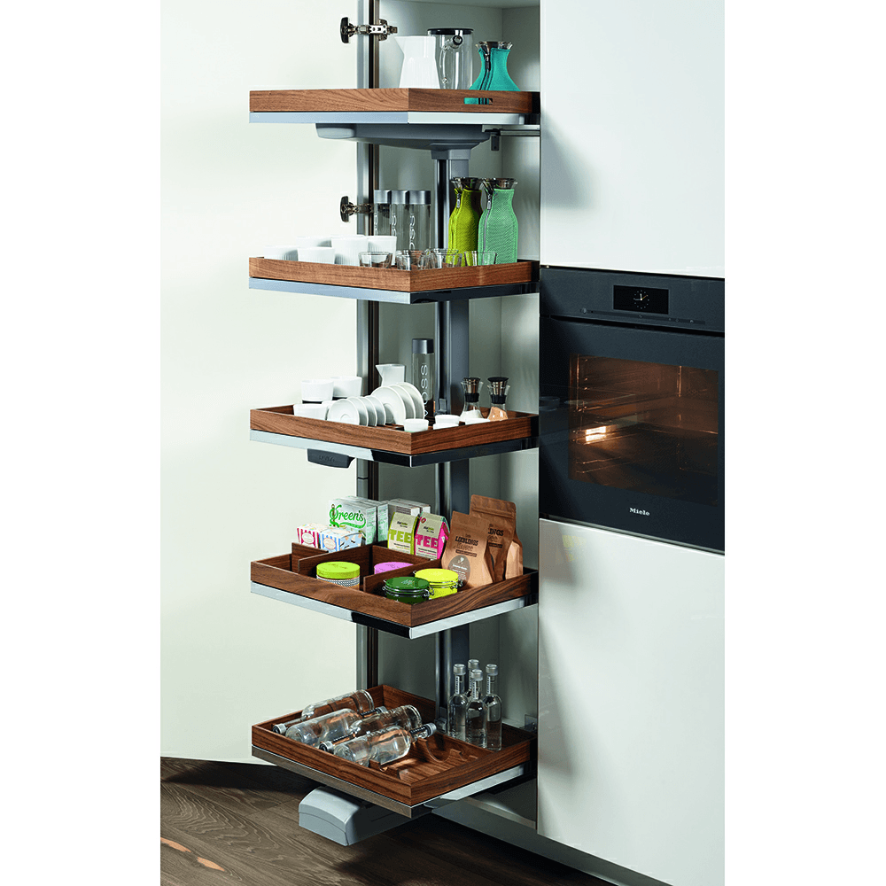 LAVIDO 21-5/8" Shelf Arena Select with Glass Rail for StraightLine, Chrome/Maple (4/Piece) Alt 1 - Image