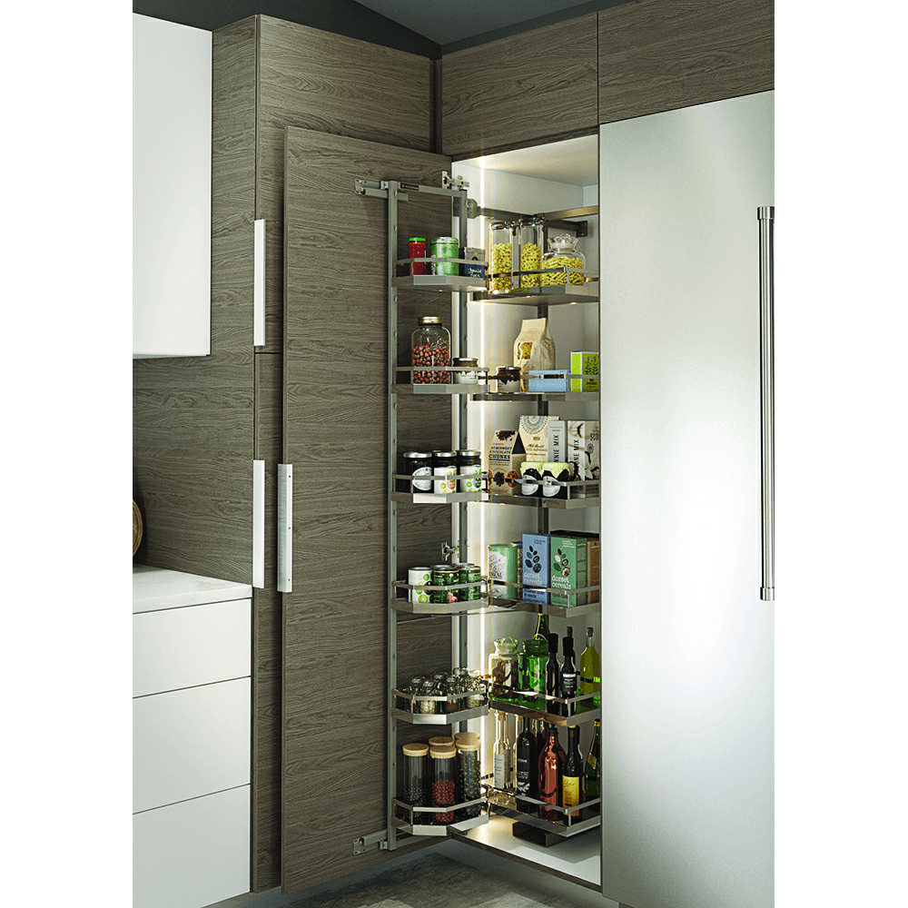 11-1/8" TANDEM Arena Style Door Shelf, Chrome/Anthracite (2/Piece) Alt 1 - Image