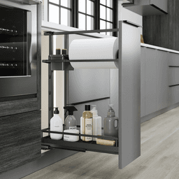 16&quot; DISPENSA Base Cabinet Organizer Pull-Out with Soft-Close/Arena Plus Style Shelves/Rails, Anthracite, 20&quot; - 28&quot; Height Alt 2 - Image