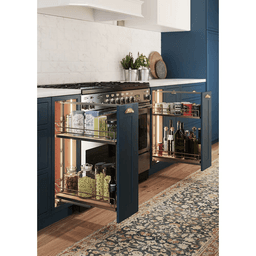 13&quot; DISPENSA Base Cabinet Organizer Pull-Out with Soft-Close/Arena Plus Classic Shelves/Two Rails, Champagne/Maple, 20&quot; - 28&quot; Height Alt 6 - Image