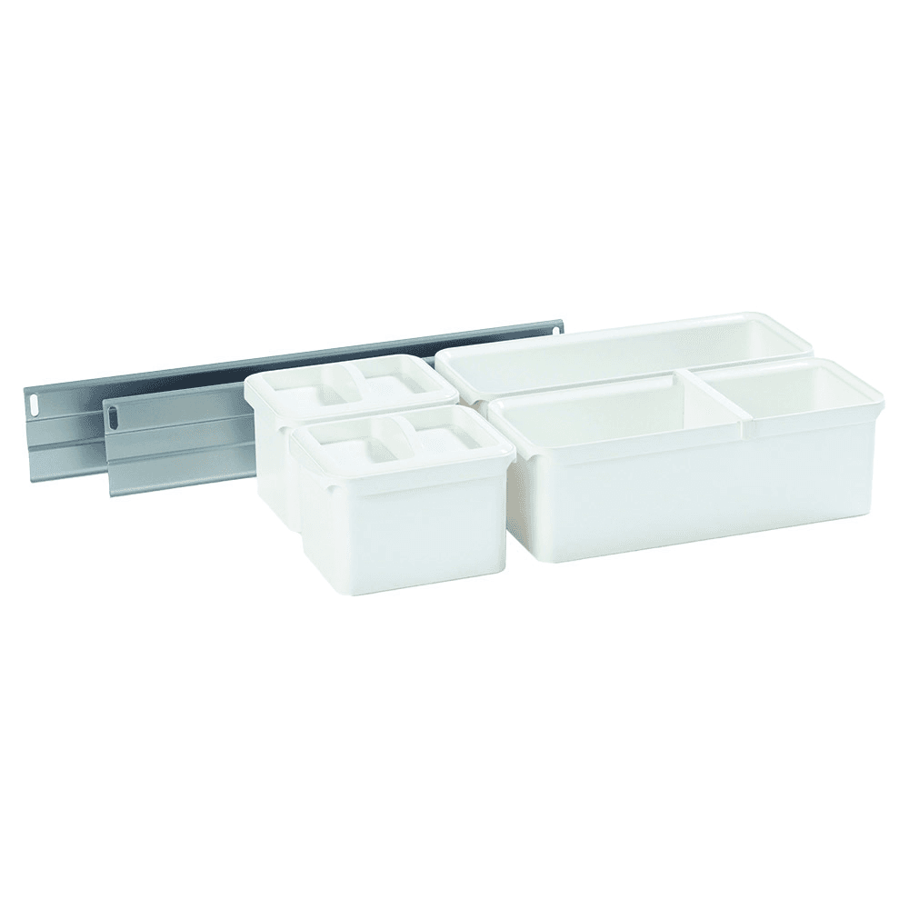 10&quot; DISPENSA YOUBOXX2 Base Cabinet Organizer Pull-Out/Arena Plus Shelf with Soft-Close, Chrome/White, 24&quot; - 32&quot; Height Main - Image