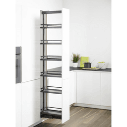 10&quot; 6-Shelf DISPENSA Pantry Pull-Out Kit with Soft-Open/Soft-Close/Arena Plus Style Shelves, Anthracite, 62-7/8&quot; - 78-3/4&quot; Height Alt 1 - Image