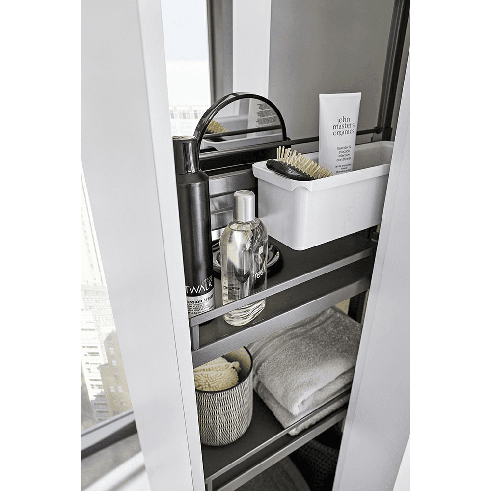 10&quot; 6-Shelf DISPENSA Pantry Pull-Out Kit with Soft-Open/Soft-Close/Arena Plus Style Shelves, Anthracite, 62-7/8&quot; - 78-3/4&quot; Height Alt 3 - Image