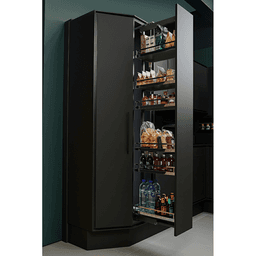 11&quot; 4-Shelf DISPENSA Pantry Pull-Out Kit with Soft-Open/Soft-Close/Arena Plus Style Shelves, Chrome/Anthracite, 47-1/4&quot; - 62-7/8&quot; Height Alt 2 - Image