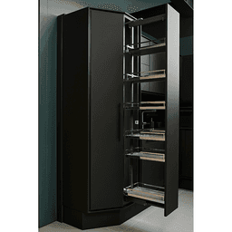 11&quot; 4-Shelf DISPENSA Pantry Pull-Out Kit with Soft-Open/Soft-Close/Arena Plus Style Shelves, Chrome/Anthracite, 47-1/4&quot; - 62-7/8&quot; Height Alt 3 - Image